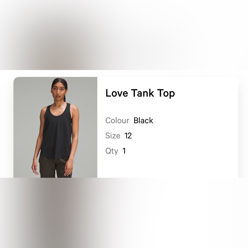 lululemon athletica Black Tank Top